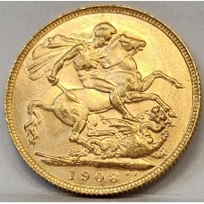 AUSTRALIA 1908 . ONE 1 SOVEREIGN . PERTH . GOLD